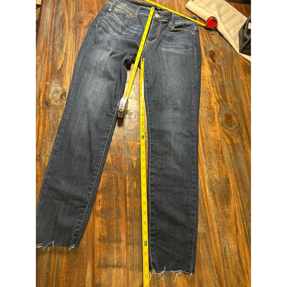 Judy Blue Skinny Fit Dark Wash Raw Hem High Rise Jeans JB82201DK Size 7 28 - Picture 4 of 11